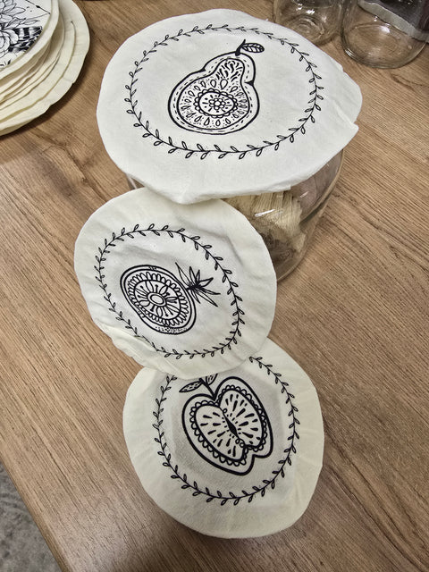 Waxed Fabric Bowl Covers