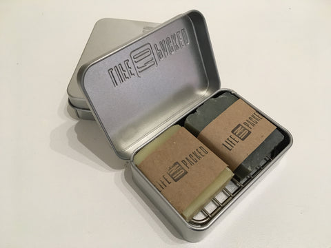 Travel Tin with Soap and Shave Bars